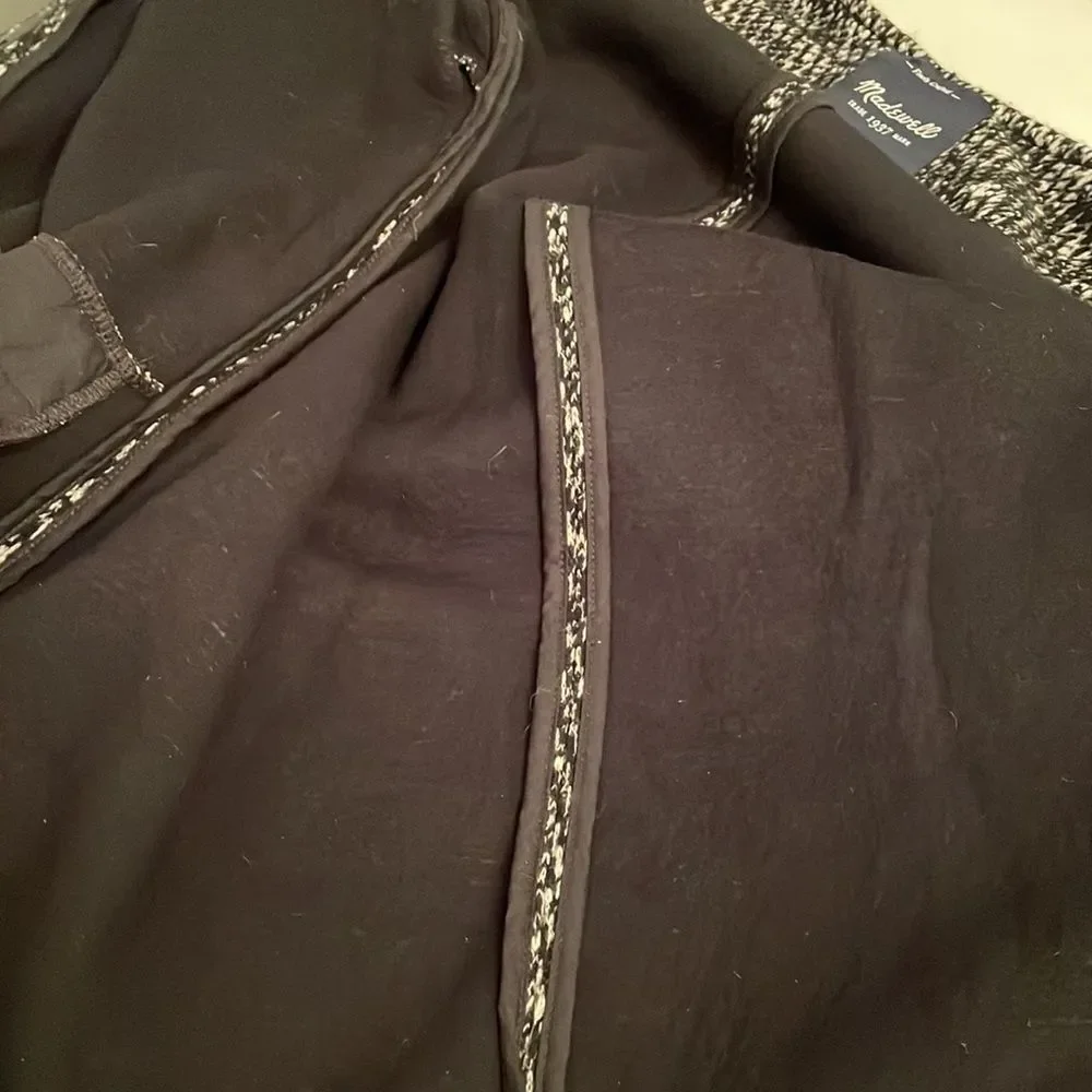 GORGEOUS MADEWELL Black and White Tweed Coat M